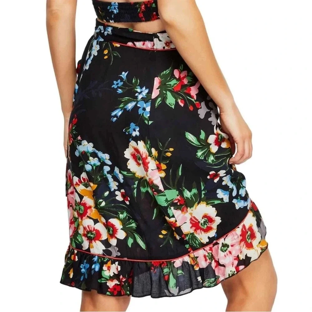 Free People Black Ruffled Wrap Mini Skirt - Picture 6 of 6